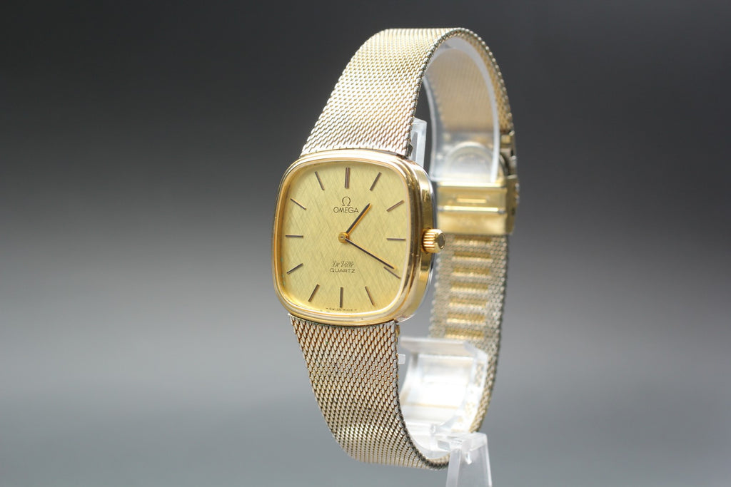 1979 OMEGA De Ville 30mm 191.0065 Quartz Gold Dial Men's Watch Vintage Exc+5