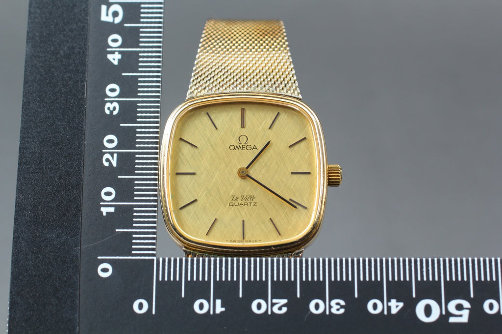 1979 OMEGA De Ville 30mm 191.0065 Quartz Gold Dial Men's Watch Vintage Exc+5