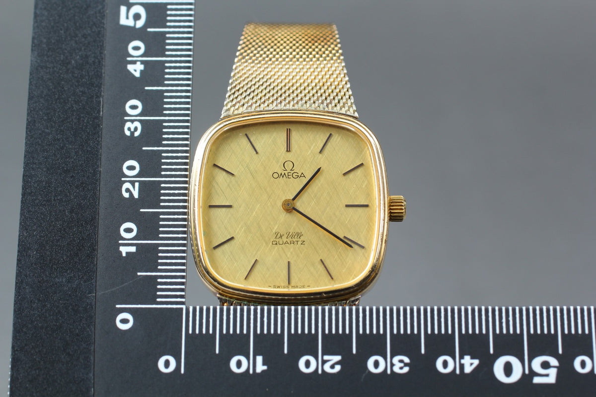 1979 OMEGA De Ville 30mm 191.0065 Quartz Gold Dial Men's Watch Vintage Exc+5