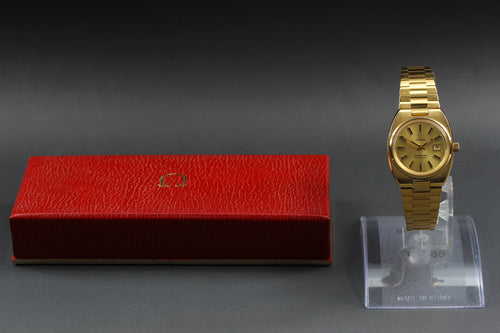1979 Near MINT/Box OMEGA Seamaster 27mm 566.0087 Automatic Gold Women's Vintage
