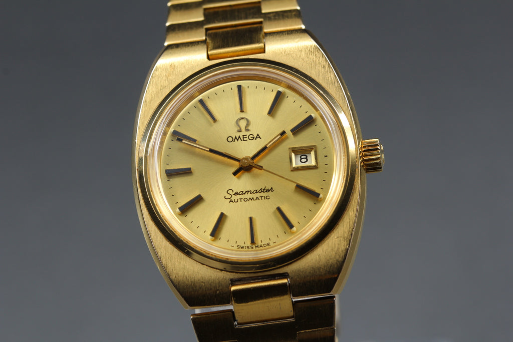 1979 Near MINT/Box OMEGA Seamaster 27mm 566.0087 Automatic Gold Women's Vintage