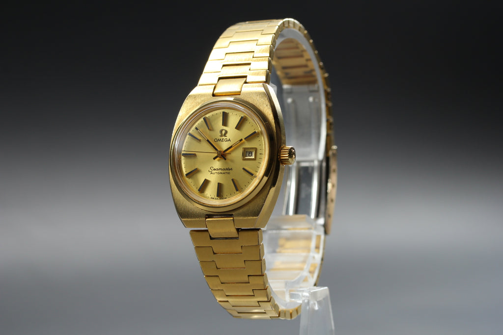1979 Near MINT/Box OMEGA Seamaster 27mm 566.0087 Automatic Gold Women's Vintage