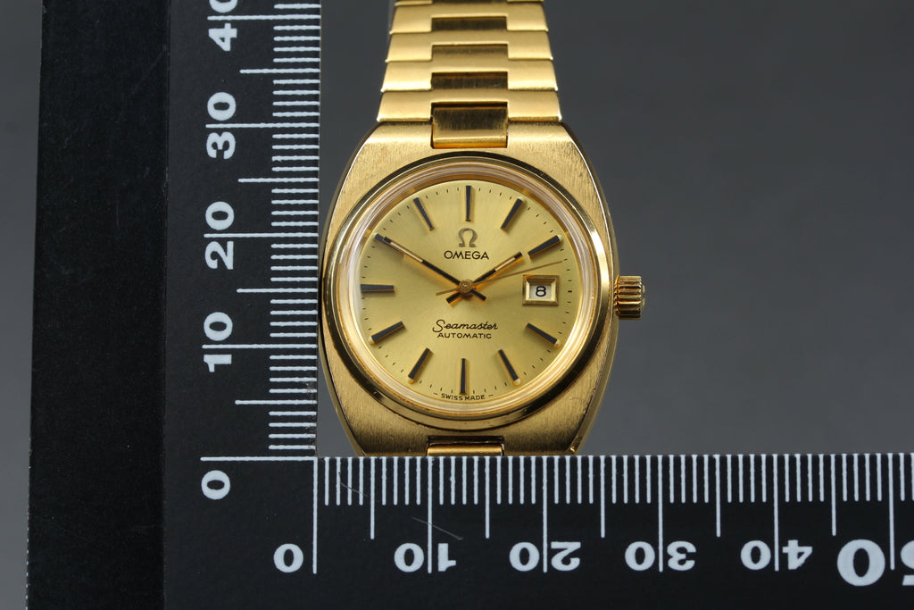 1979 Near MINT/Box OMEGA Seamaster 27mm 566.0087 Automatic Gold Women's Vintage