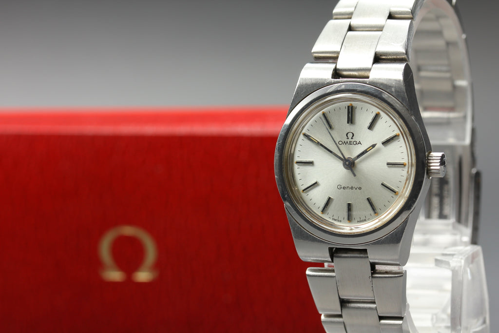 1974 w/Box OMEGA Geneve 26mm 535.0033 Manual Silver Dial Women's Vintage Exc+5