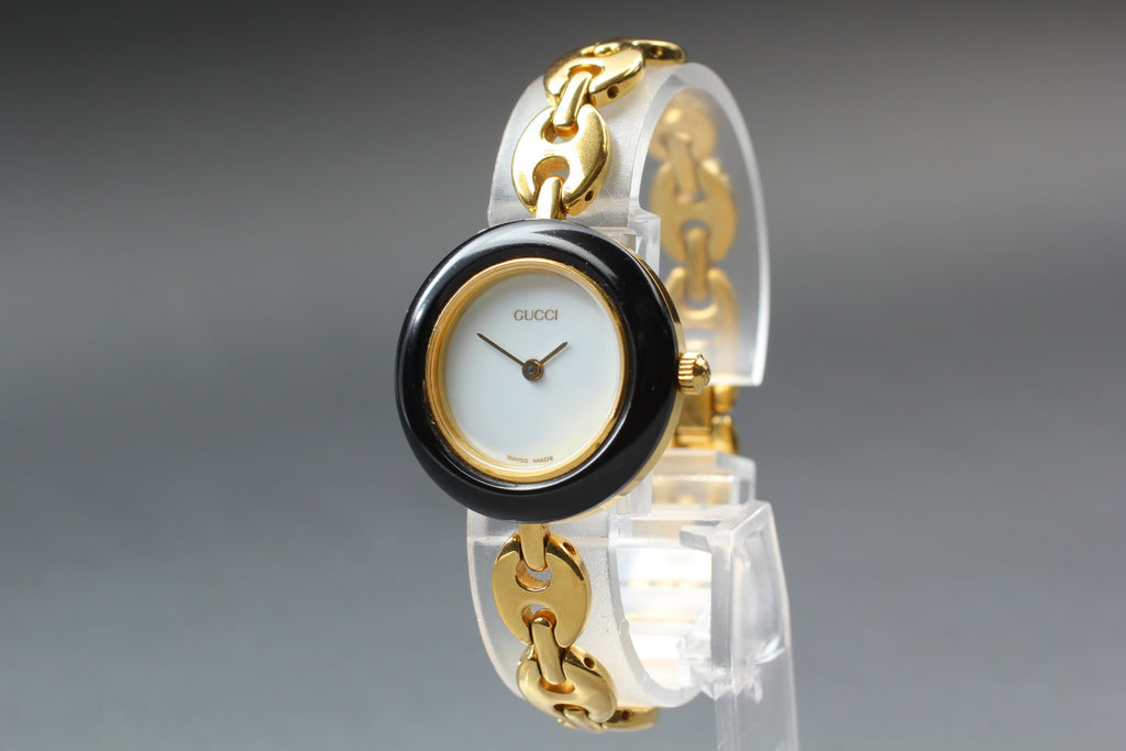 Near MINT/Box,Paper GUCCI Change Bezel 11/12.2 26mm 6 Colors Quartz Gold Women's