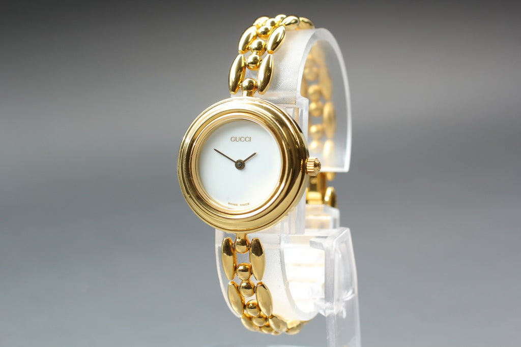 Near MINT/Box GUCCI Change Bezel 11/12.2 6 Colors 26mm Quartz White Dial Women's