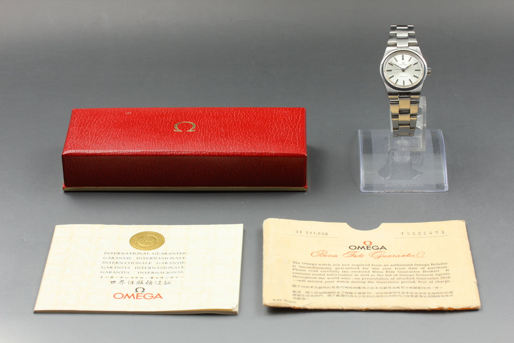 1974 w/Box OMEGA Geneve 26mm 535.0033 Manual Silver Dial Women's Vintage Exc+5