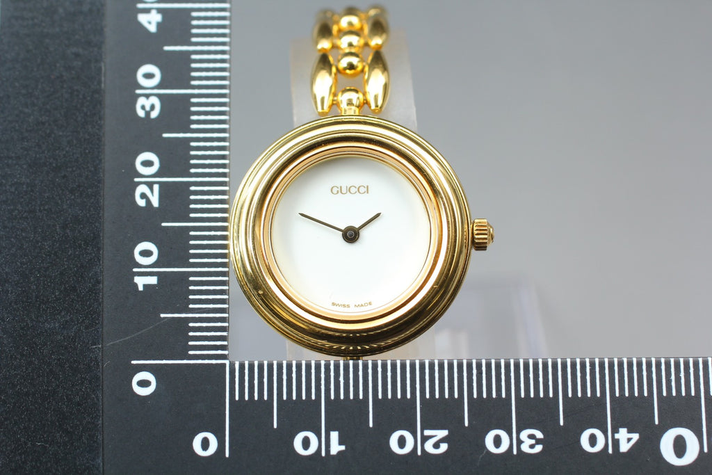 Near MINT/Box GUCCI Change Bezel 11/12.2 6 Colors 26mm Quartz White Dial Women's