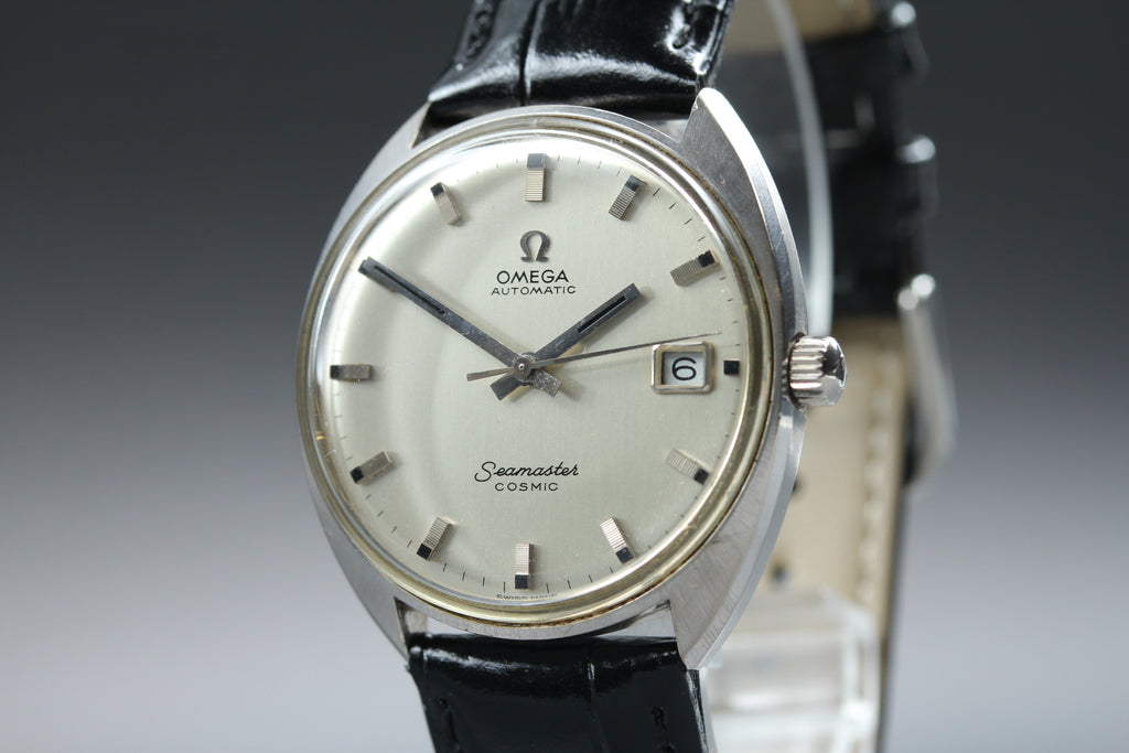 Near MINT OMEGA Seamaster COSMIC 35mm 166026 Automatic Silver Dial Men's Vintage