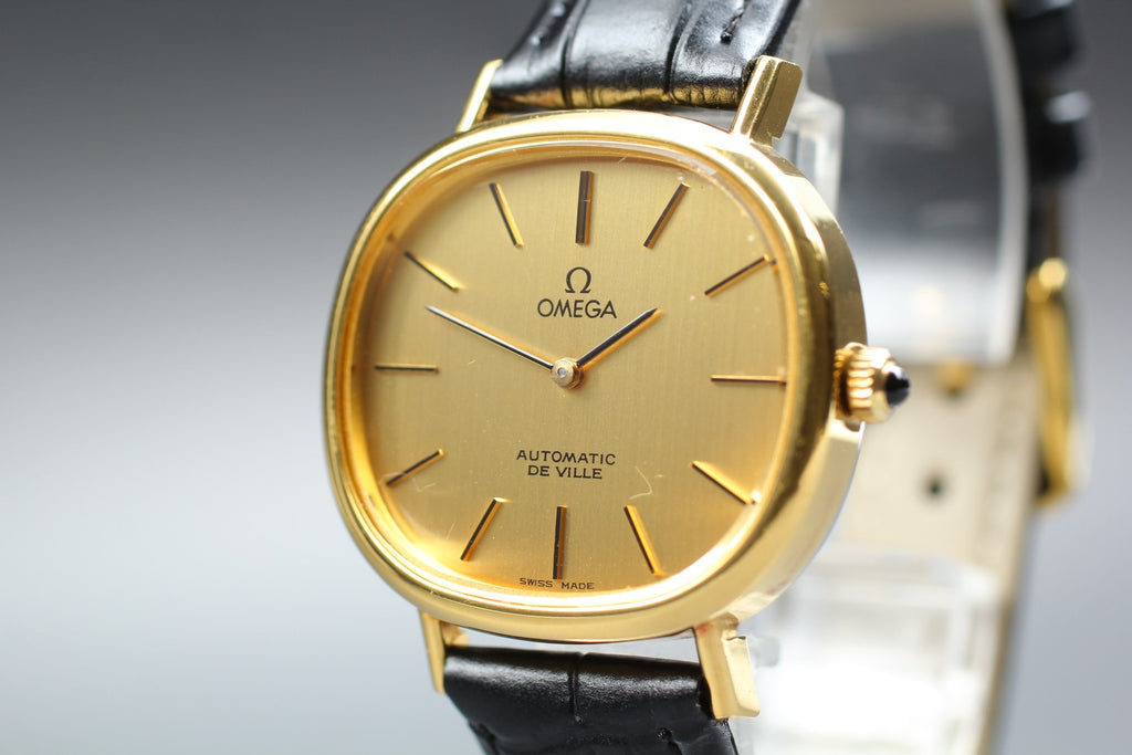 1973 Near MINT OMEGA De Ville 32mm 151.777 Automatic Gold Dial Men's Vintage