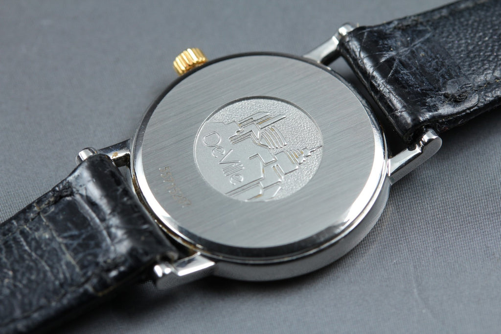 1997 Near MINT OMEGA De Ville 23mm 595.1111 Quartz White Roman Women's Vintage