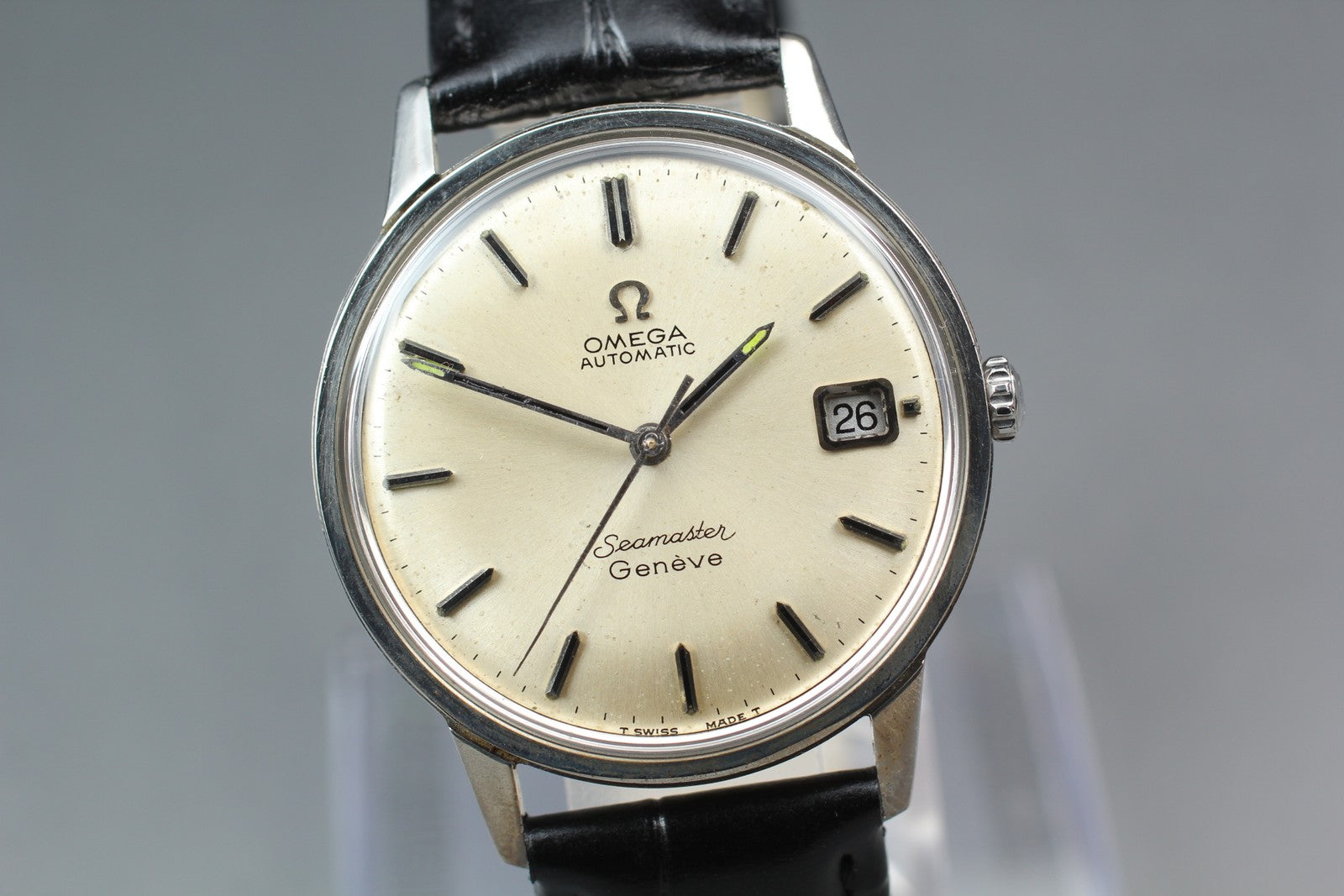 1967 Near MINT OMEGA Seamaster Geneve 34mm 166.002 Automatic Silver Men Vintage