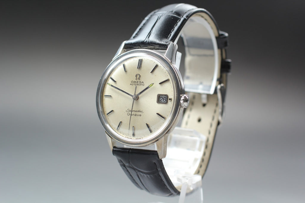 1967 Near MINT OMEGA Seamaster Geneve 34mm 166.002 Automatic Silver Men Vintage