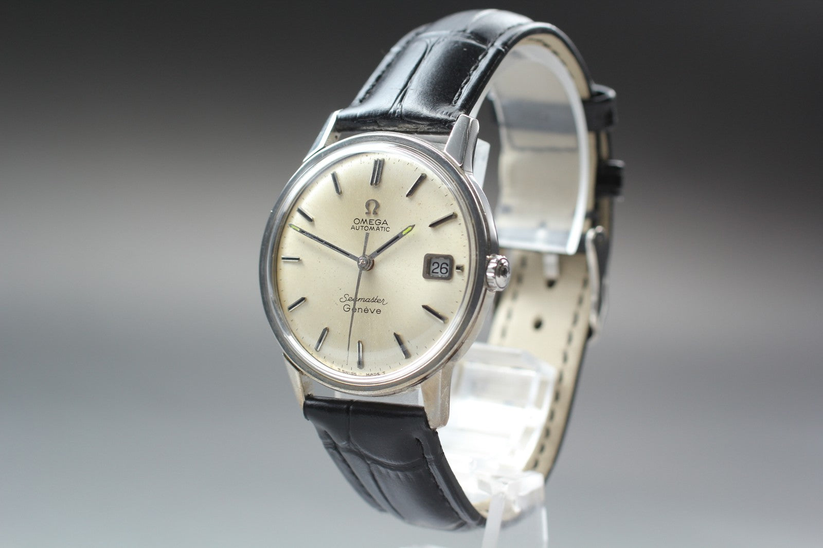 1967 Near MINT OMEGA Seamaster Geneve 34mm 166.002 Automatic Silver Men Vintage