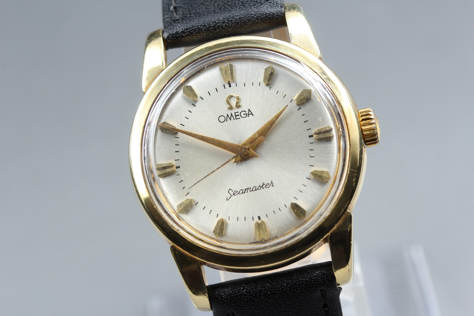 1957 OMEGA Seamaster 34mm 2759-6 Manual Gold Plated Silver Dial Vintage Exc+5