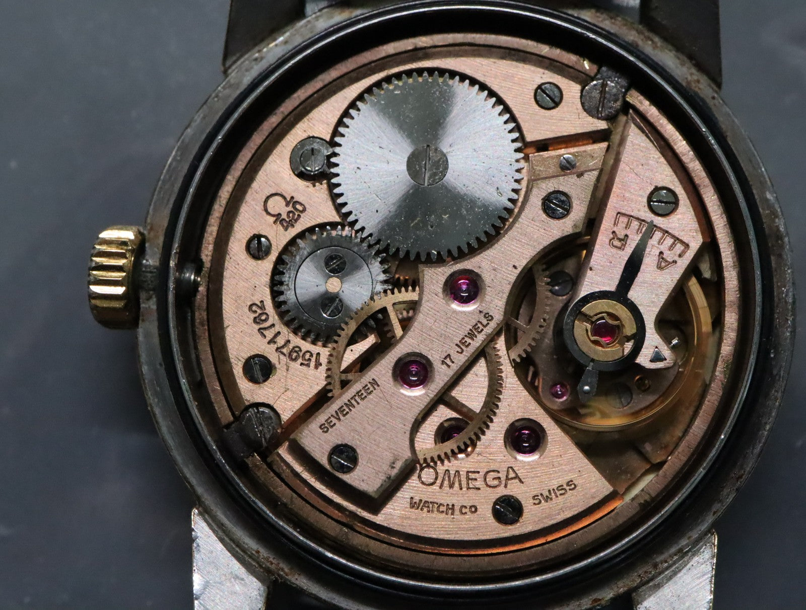 1957 OMEGA Seamaster 34mm 2759-6 Manual Gold Plated Silver Dial Vintage Exc+5