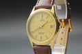 1981 Near MINT OMEGA Seamaster 34mm 196.0217 Quartz Gold Dial Men's Vintage