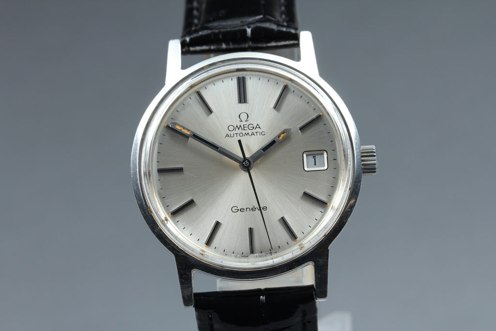 1974 Near MINT OMEGA Geneve 35mm 166.0163 Automatic Silver Dial Men's Vintage