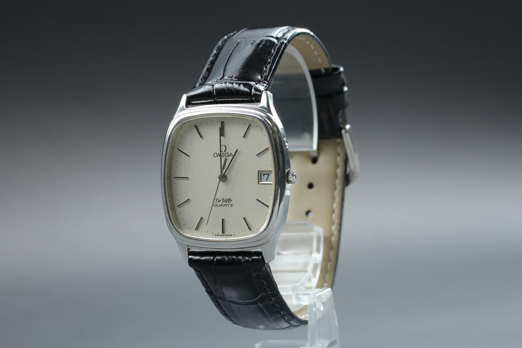 1979 Near MINT OMEGA De Ville 32mm 192.0044 Quartz Silver Dial Men's Vintage