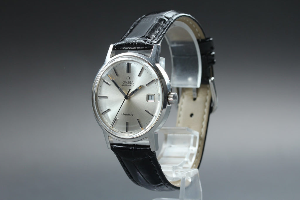 1974 Near MINT OMEGA Geneve 35mm 166.0163 Automatic Silver Dial Men's Vintage