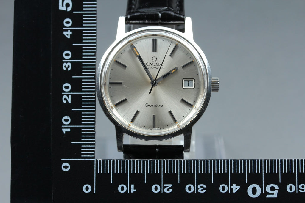 1974 Near MINT OMEGA Geneve 35mm 166.0163 Automatic Silver Dial Men's Vintage