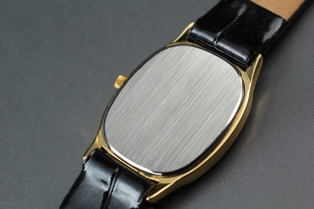 1984 Near MINT/Box OMEGA De Ville 20mm 591.0281 Quartz Gold Dial Women's Vintage