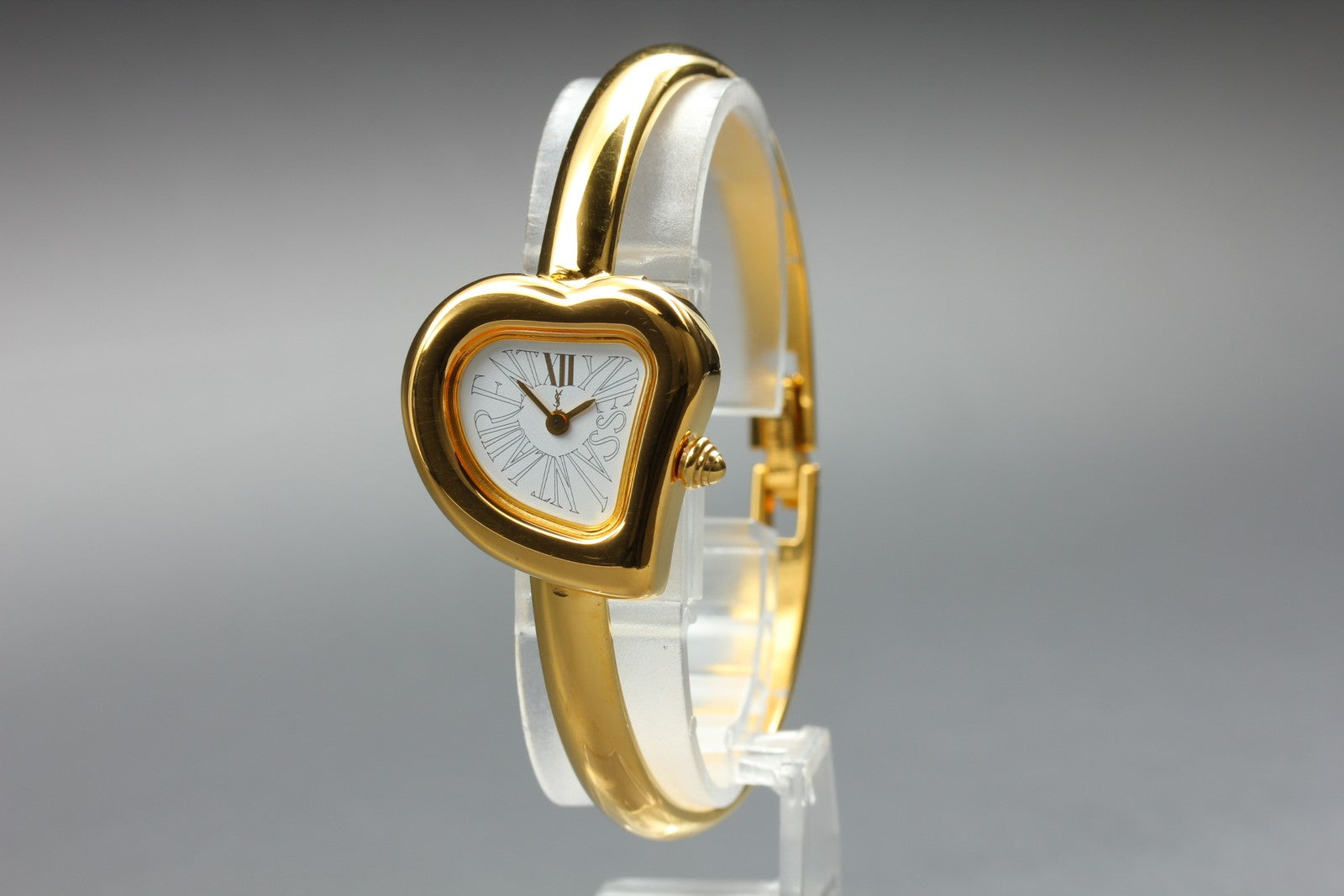Full Set/Near MINT Yves Saint Laurent Heart Watch 24mm Quartz White Dial Women's
