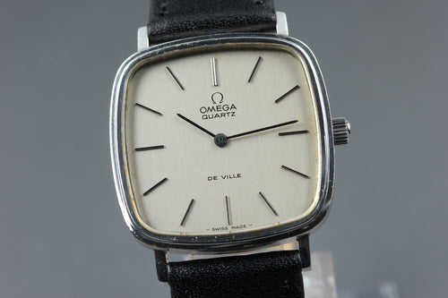 1977 Near MINT OMEGA De ville 31mm 191.0045 Quartz Silver Dial Men's Vintage