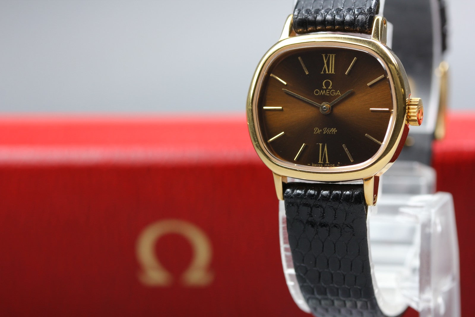 1979 MINT/Box,Paper OMEGA De Ville 24mm 511.0561 Manual Brown Roman Dial Women's