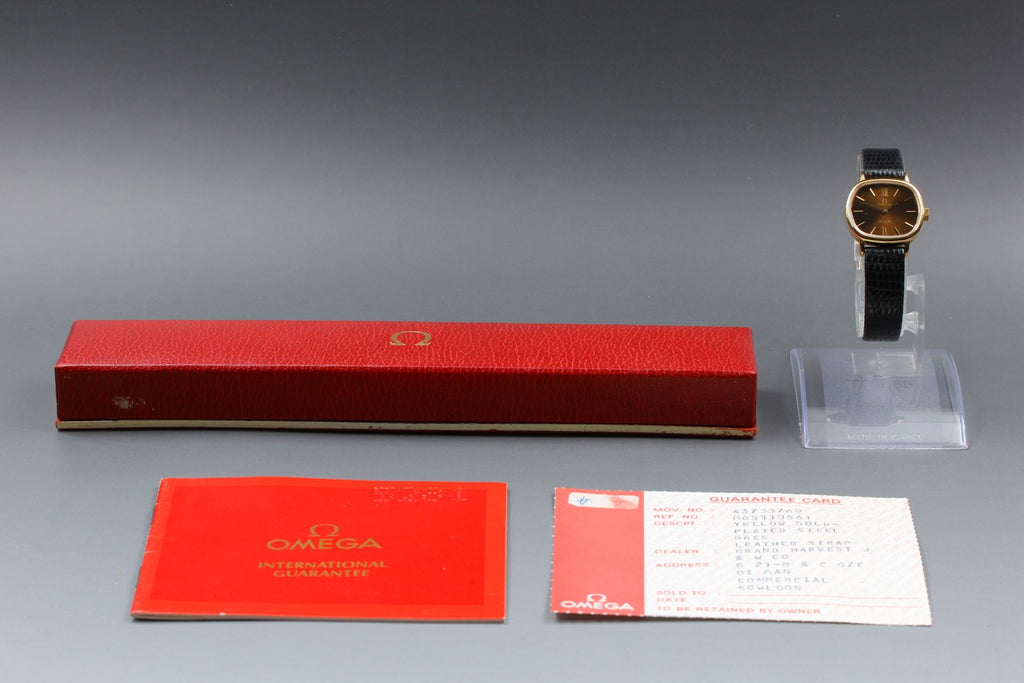 1979 MINT/Box,Paper OMEGA De Ville 24mm 511.0561 Manual Brown Roman Dial Women's
