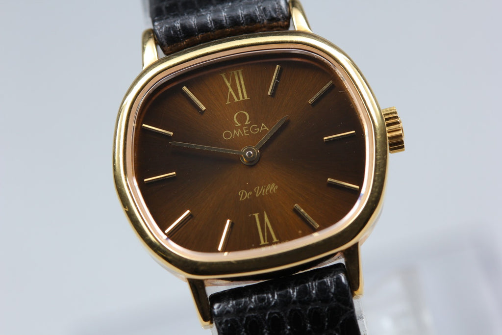 1979 MINT/Box,Paper OMEGA De Ville 24mm 511.0561 Manual Brown Roman Dial Women's