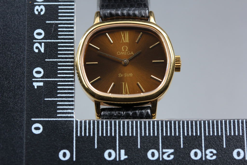 1979 MINT/Box,Paper OMEGA De Ville 24mm 511.0561 Manual Brown Roman Dial Women's