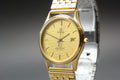 1984 Near MINT OMEGA Seamaster 33mm 196.0251 Quartz Gold Dial Men's Vintage