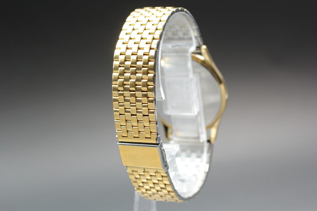 1984 Near MINT OMEGA Seamaster 33mm 196.0251 Quartz Gold Dial Men's Vintage