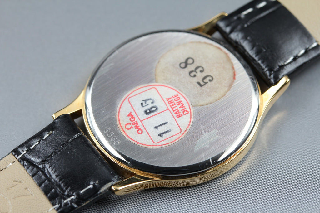 1984 Top MINT OMEGA De Ville 32mm 191.0130.1 Quartz Gold Dial Men's Vintage