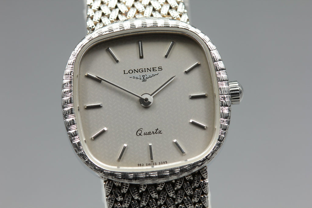 Near MINT LONGINES 963 3345 21mm Quartz L963.2 Silver Dial Women's Watch Vintage