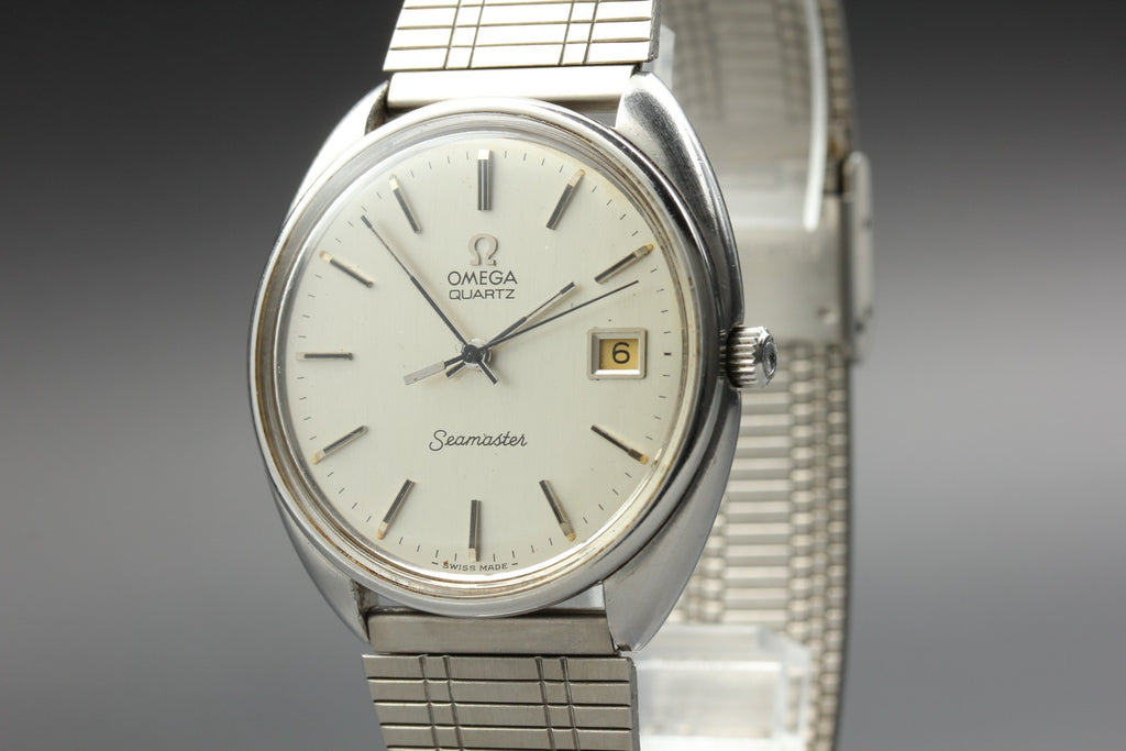 1979 Near MINT OMEGA Seamaster 35mm 196.0078 Quartz Silver Dial Men's Vintage