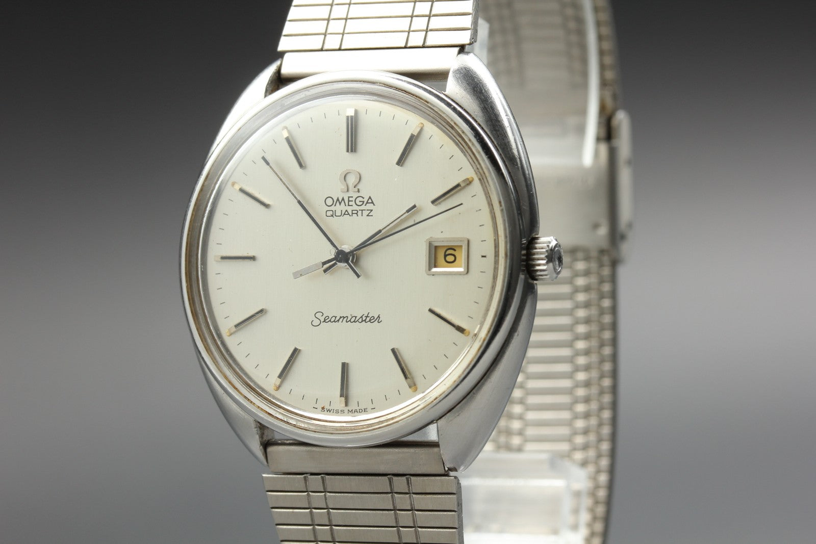 1979 Near MINT OMEGA Seamaster 35mm 196.0078 Quartz Silver Dial Men's Vintage