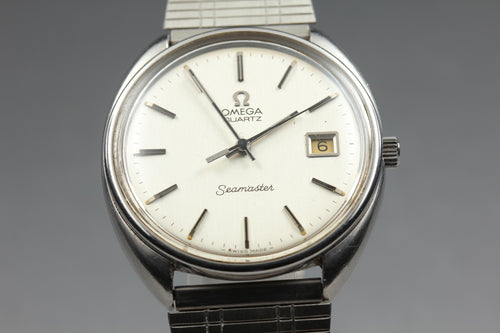 1979 Near MINT OMEGA Seamaster 35mm 196.0078 Quartz Silver Dial Men's Vintage