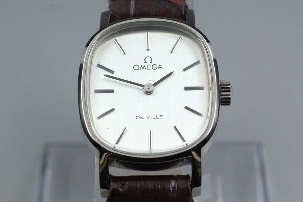 NOS 1975 OMEGA De Ville 21mm 511.0509 Manual Silver Dial Women's Watch Vintage