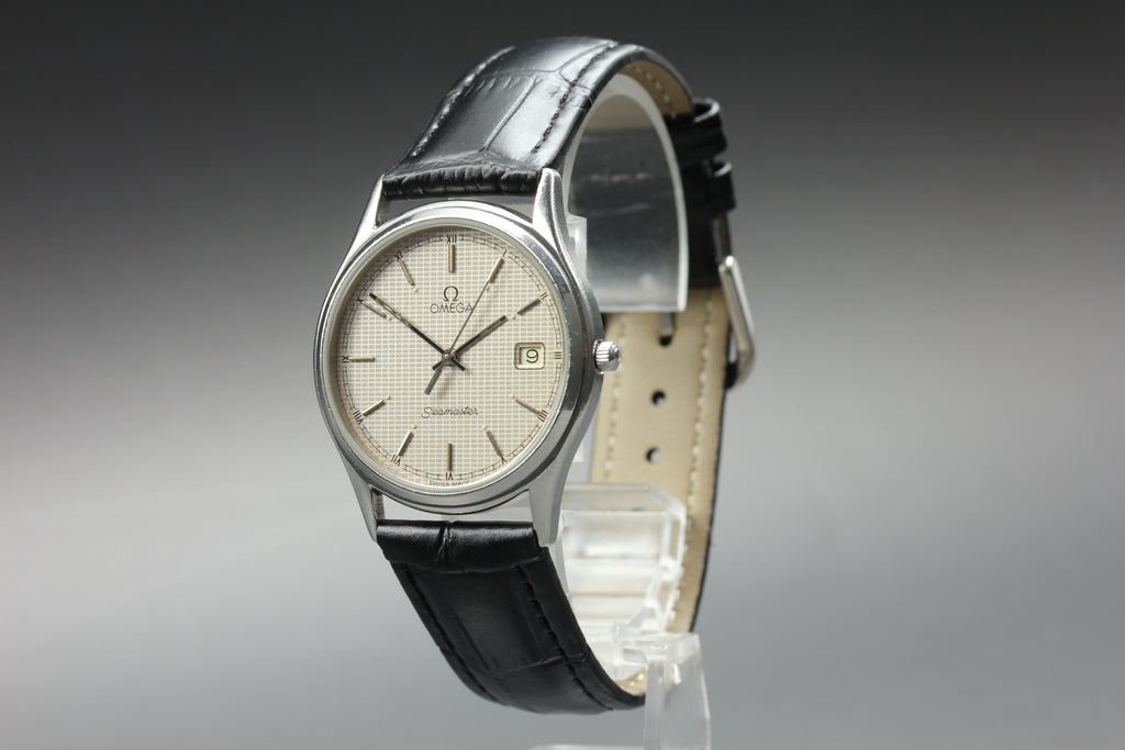 1987 Near MINT OMEGA Seamaster 33mm 196.0251 Quartz Silver Dial Men's Vintage
