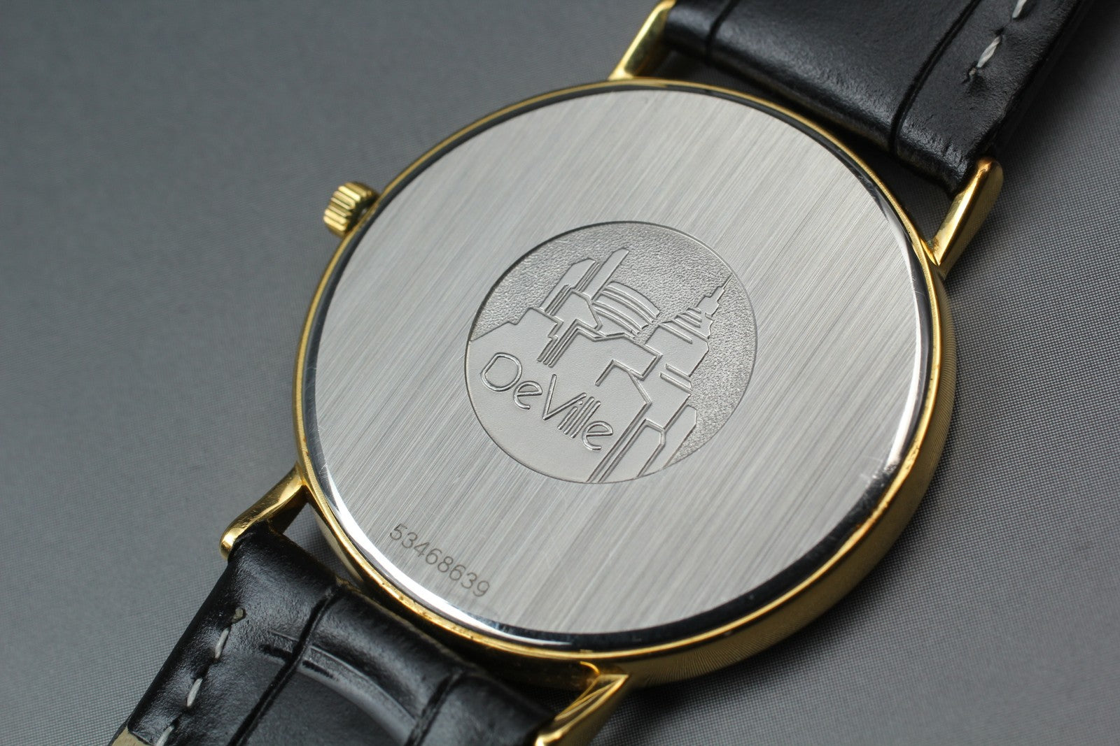1991 Near MINT OMEGA De Ville 32mm 195.0075.2 Quartz Gold Dial Men's Vintage
