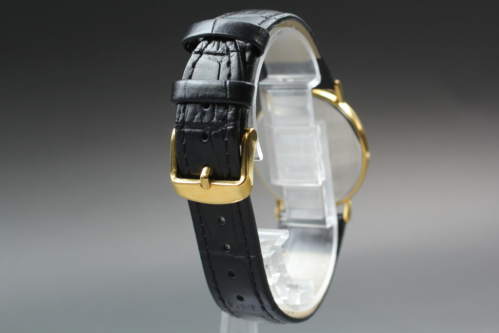 1991 Near MINT OMEGA De Ville 32mm 195.0075.2 Quartz Gold Dial Men's Vintage