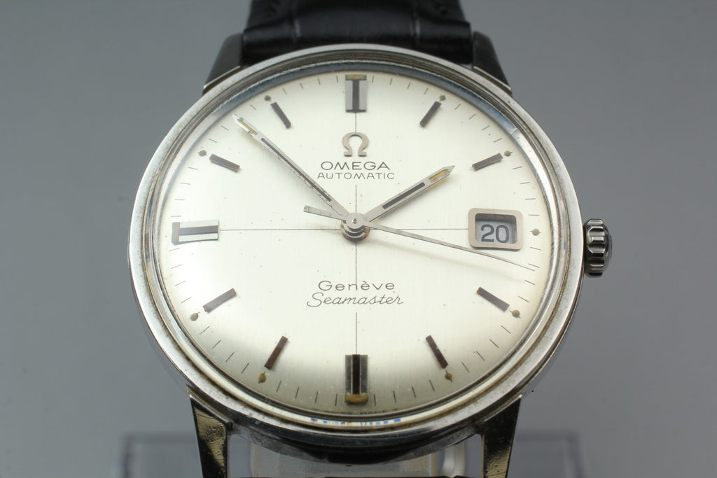 1968 Near MINT OMEGA Seamaster Geneve 34mm 166.002 Automatic Silver Men Vintage
