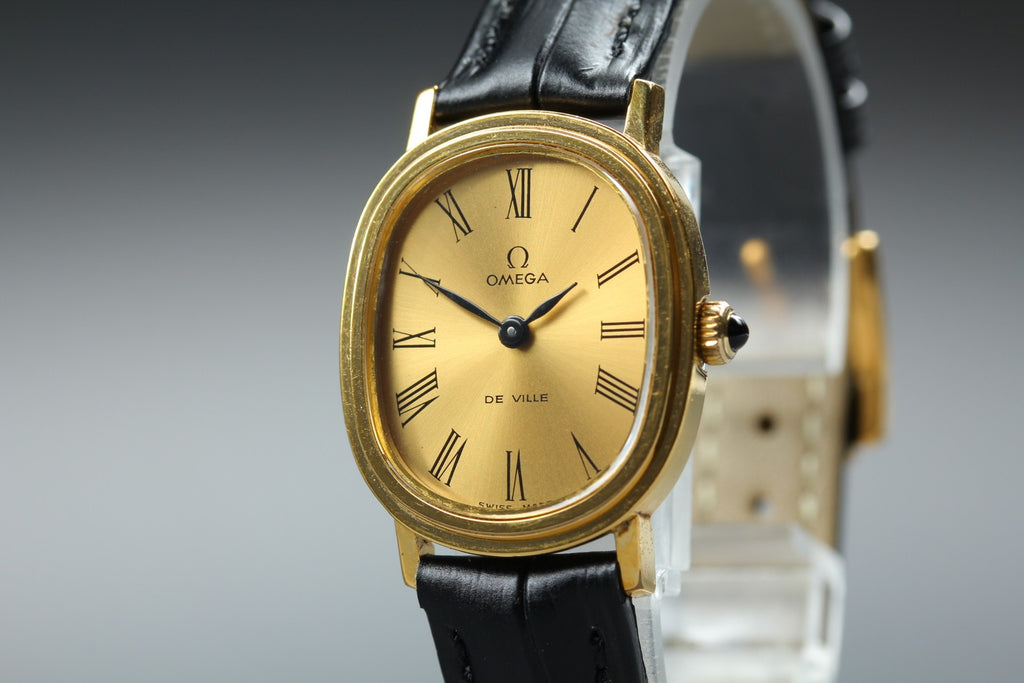 1978 Near MINT OMEGA De Ville 23mm 511.0473 Manual Gold Roman Dial Women Vintage