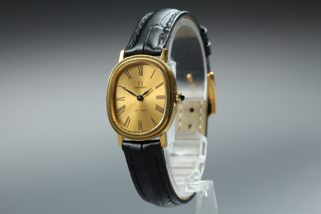 1978 Near MINT OMEGA De Ville 23mm 511.0473 Manual Gold Roman Dial Women Vintage