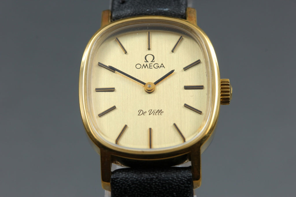 1979 Near MINT/Box OMEGA De Ville 21mm 511.0509 Manual Gold Dial Women's Vintage