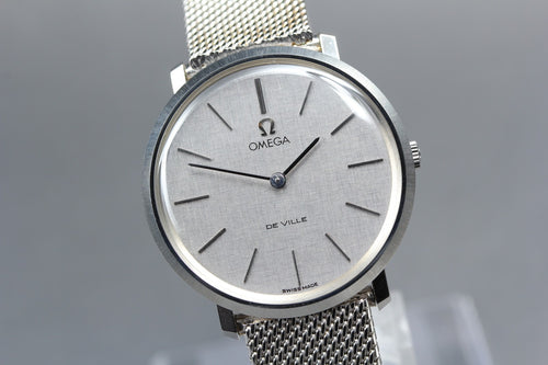 1970 MINT OMEGA De Ville 33mm 111.077 Manual Silver Dial Men's Watch Vintage