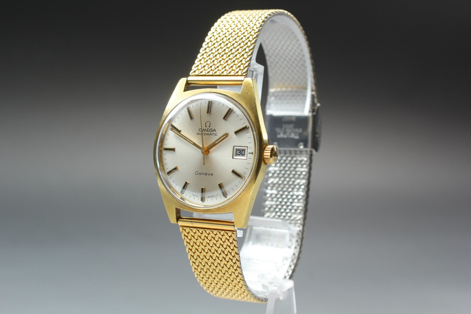 1971 Near MINT OMEGA Geneve 34mm 166.041 Automatic Champagne gold Men's Vintage