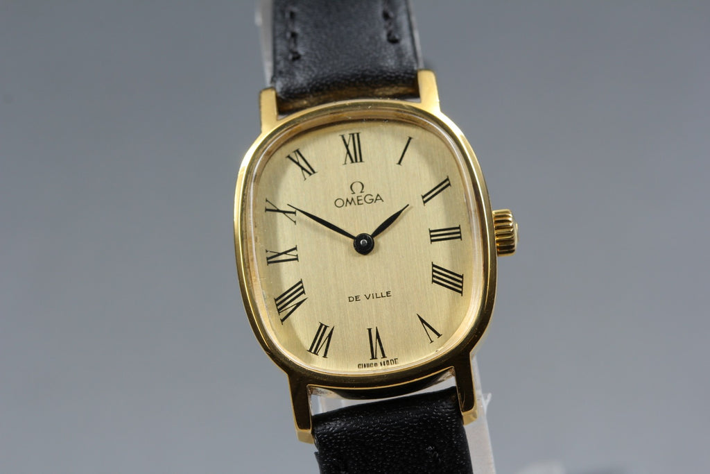 1977 Near MINT OMEGA De Ville 21mm 511.0509 Manual Gold Roman Dial Women Vintage